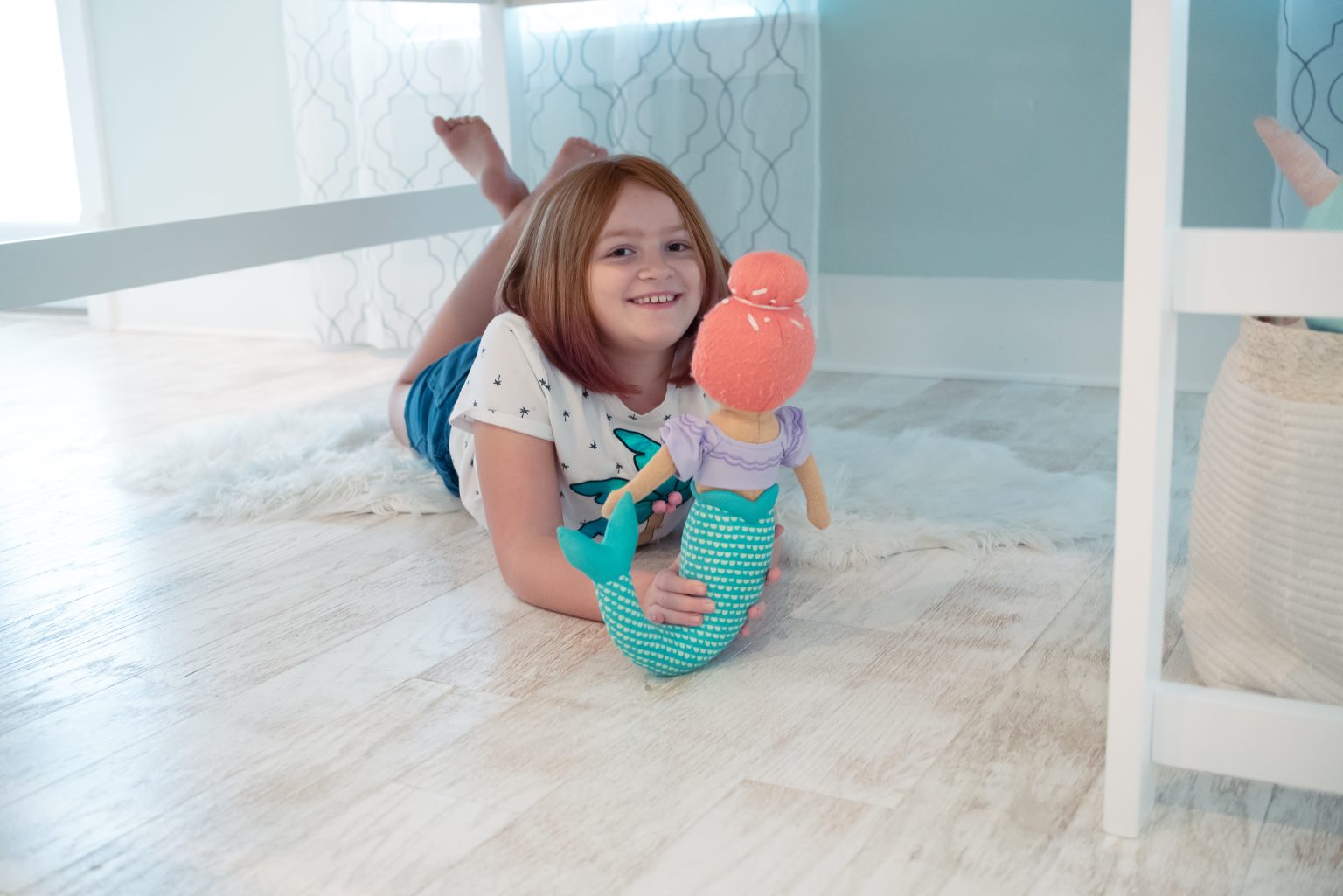 In-home mini session with a mermaid doll