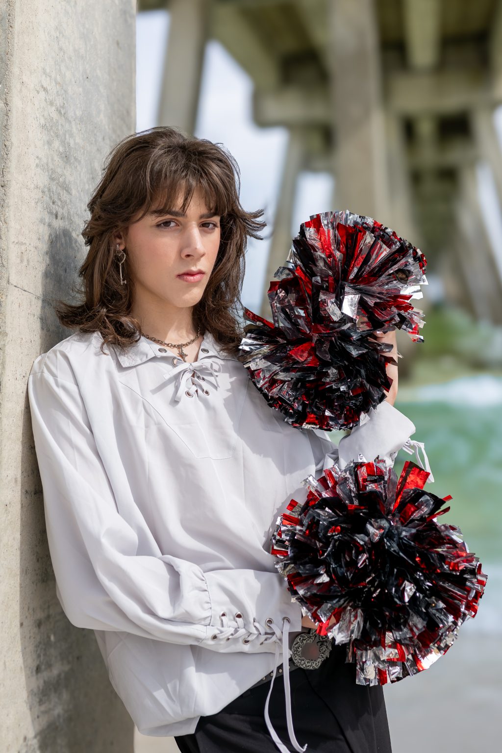 Cheer senior portrait on the beach