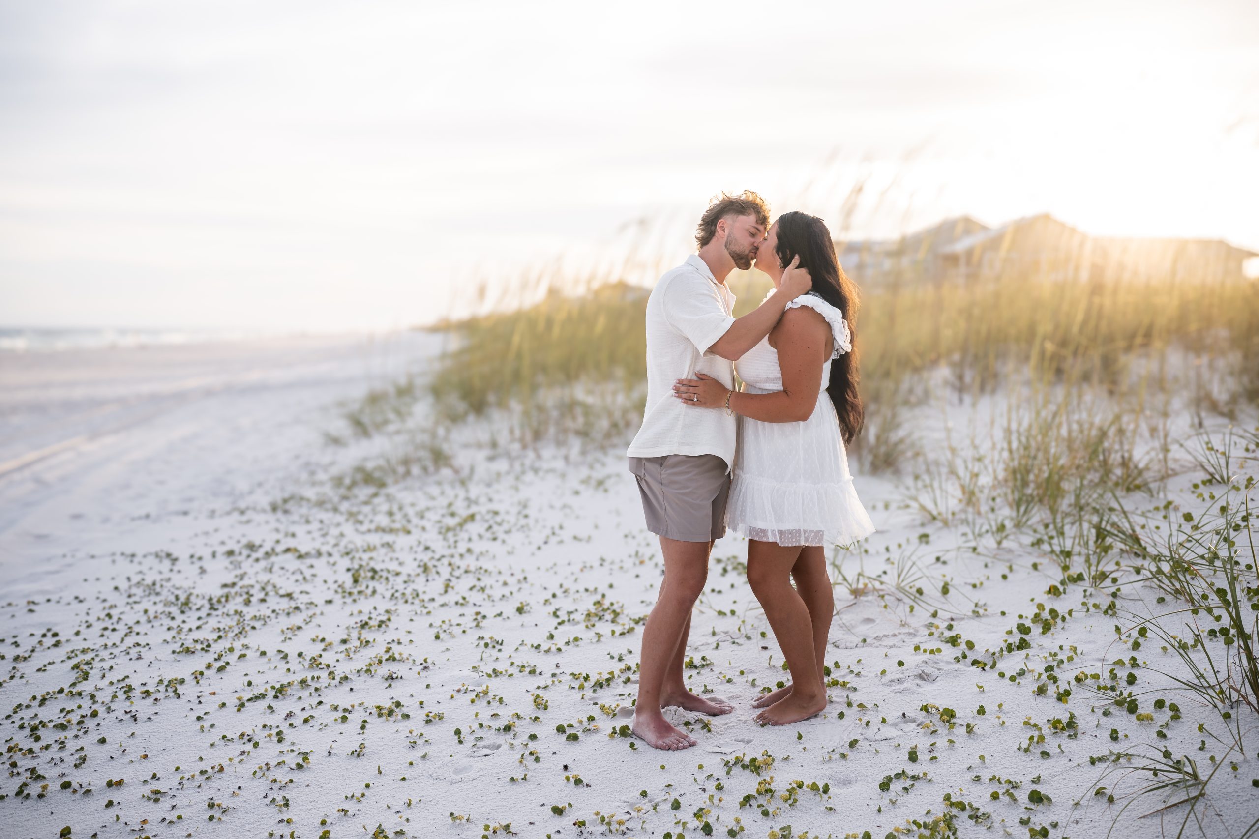 The wide open shoreline at Navarre Beach at sunset