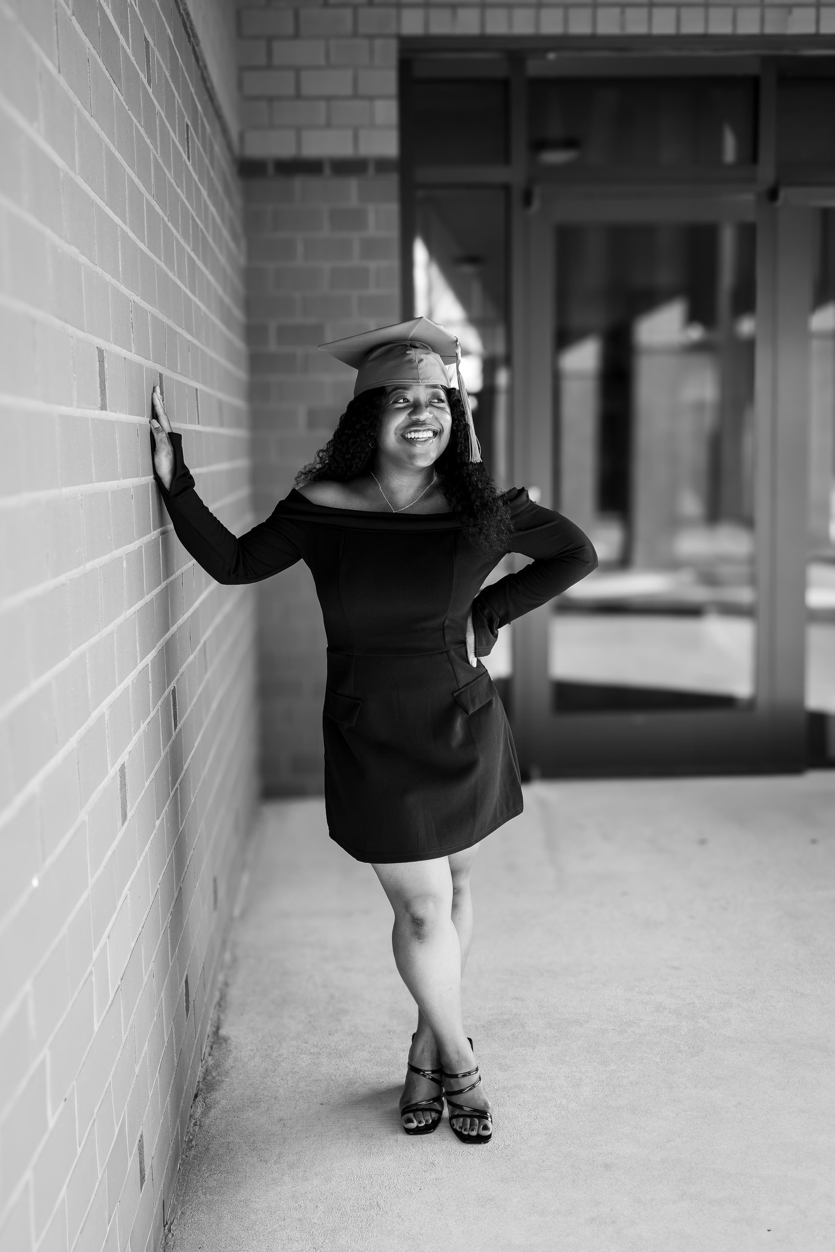 Editorial black-and-white senior portrait &mdash; Navarre Beach photographer