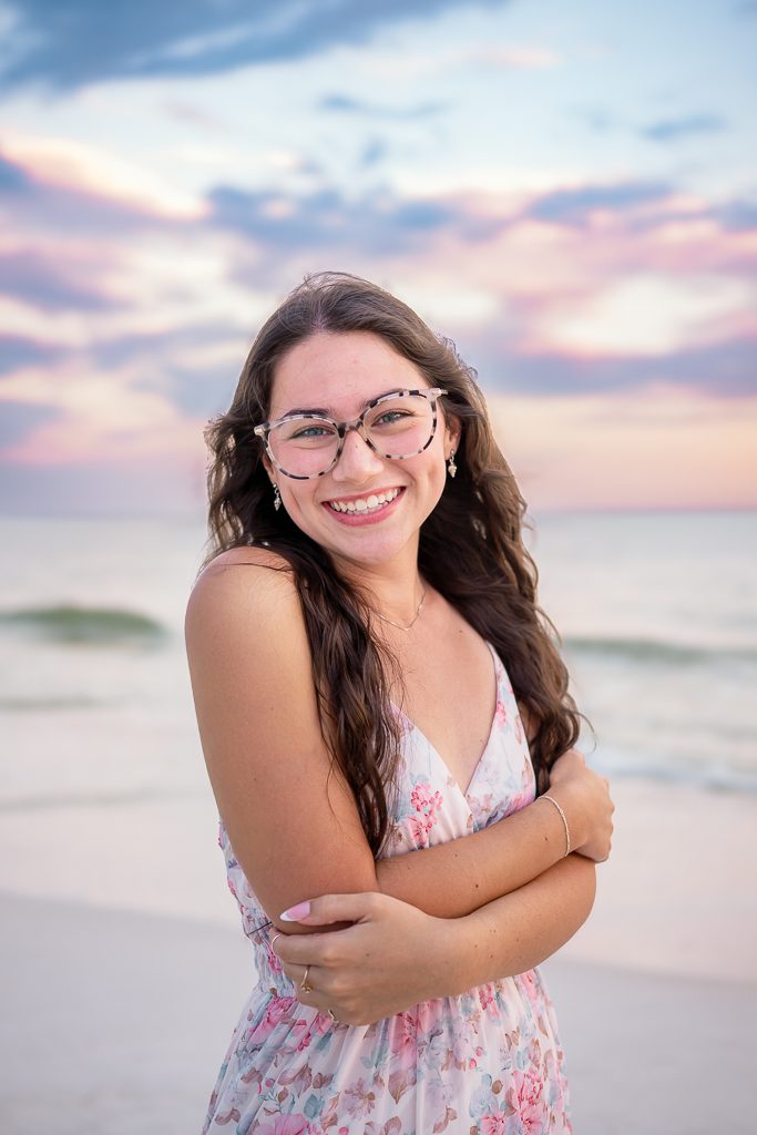 A confident personal-branding headshot taken outdoors near Navarre Beach, Florida